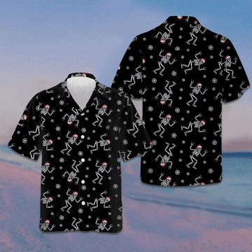 Christmas Rock Hawaiian Shirt Funny Christmas Skeleton Shirt Gifts For Husband – Moonbestprint