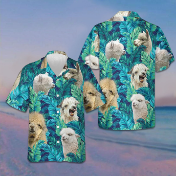 Alpaca Tropical Hawaiian Shirt Summer Button Up Shirt Gifts For Alpaca Lovers – Moonbestprint