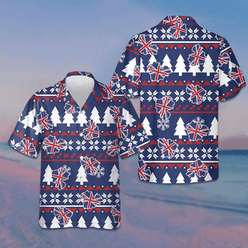 London Ugly Christmas Pattern Hawaiian Shirt England Flag Christmas Shirt Gift For Men – Moonbestprint
