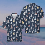 Cartoon Boat Pattern Hawaiian Shirt Beach Button Up Shirt Gifts For Brother – Moonbestprint