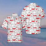 Cat The Red Christmas Hawaiian Shirt Cute Adorable Button Up Shirt Gift Ideas – Moonbestprint