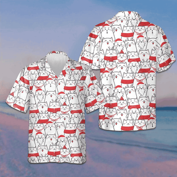 Cat The Red Christmas Hawaiian Shirt Cute Adorable Button Up Shirt Gift Ideas – Moonbestprint