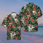 Christmas Goat With Poinsettia Flower Hawaiian Shirt Funny Xmas Goat Shirt Gifts For Guys – Moonbestprint