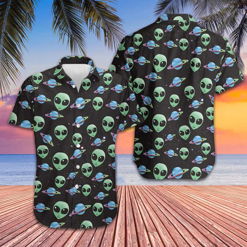 Alien Planet Hawaiian Shirt Summer Short Sleeve Button Up Shirts Gifts For Brother – Moonbestprint