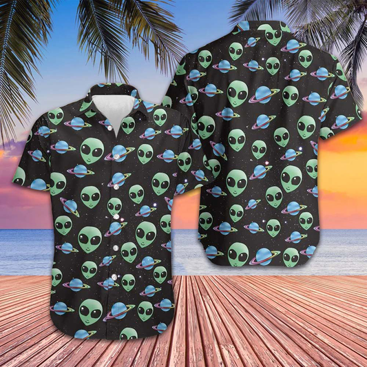 Alien Planet Hawaiian Shirt Summer Short Sleeve Button Up Shirts Gifts For Brother – Moonbestprint