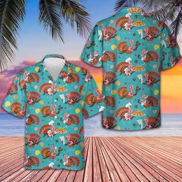 Happy Thanksgiving Turkeys Chef Hawaiian Shirt Funny Turkey Shirt Thanksgiving Gift Ideas – Moonbestprint