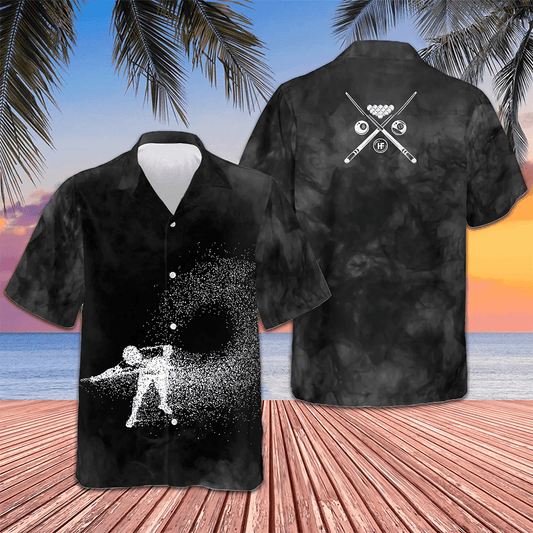 Billiards On Smoke Background Hawaiian Shirt Summer Beach Shirts Gifts For Pool Players – Moonbestprint