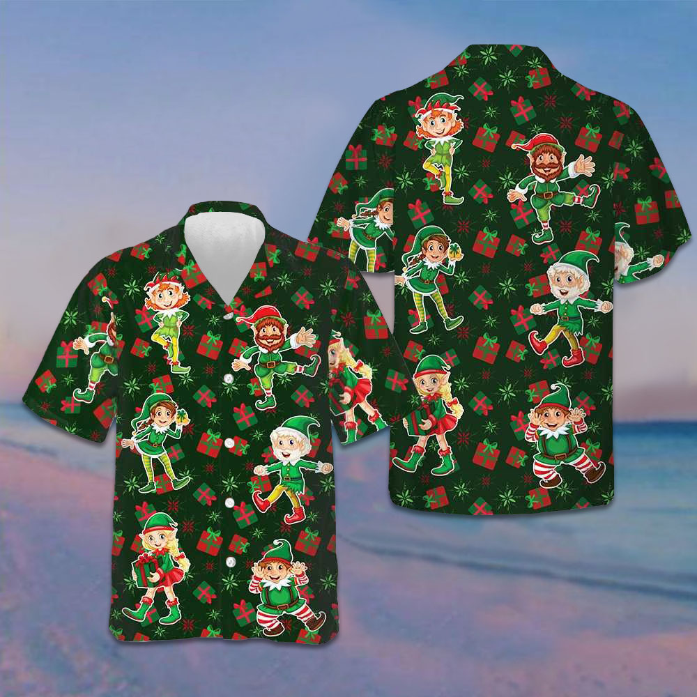 Christmas Elf Party Hawaiian Shirt Funny Elf Xmas Shirt Gifts For Best Friend – Moonbestprint