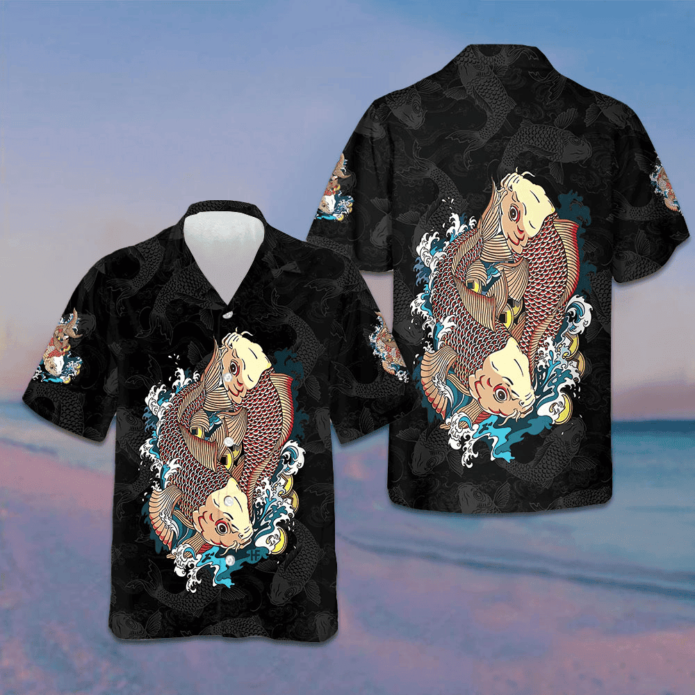 Japanese Carp Koi Gold Fishes Hawaiian Shirt Button Up Summer Shirts For Men – Moonbestprint