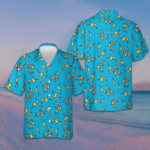 Golf Wang Flame Pattern Hawaiian Shirt Blue Button Up Shirt Gifts For Men – Moonbestprint