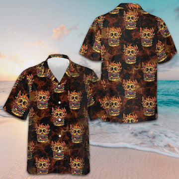 Skull Monster Burger Hawaiian Shirt Unique Design Burger Shirt Gift Ideas For Men – Moonbestprint