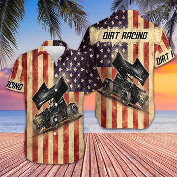 Dirt Racing Old American Flag Hawaiian Shirt Men's Button Down Shirt Gifts For Racers – Moonbestprint