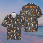 Dancing Skeletons Happy Halloween Hawaiian Shirt Horror Button Up Shirts Gifts For Friends – Moonbestprint