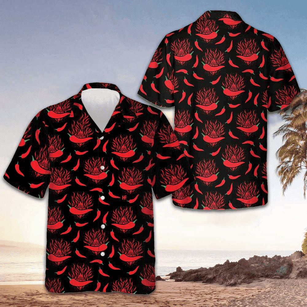 Red Hot Chilli Pepper Hawaiian Shirt Button Up Beach Shirts Men Gifts For Dude – Moonbestprint