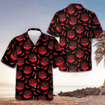 Red Hot Chilli Pepper Hawaiian Shirt Button Up Beach Shirts Men Gifts For Dude – Moonbestprint