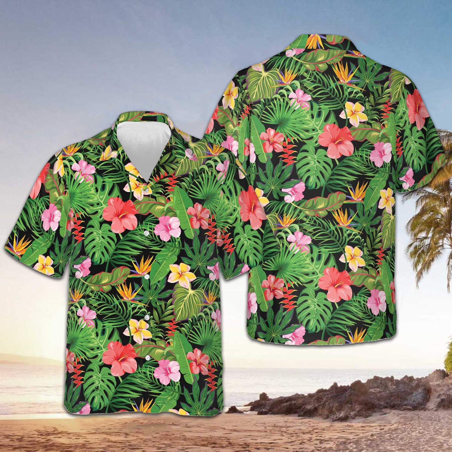 Floral Pattern Summer Hawaiian Shirt Beach Short Sleeve Button Down Presents For Son – Moonbestprint