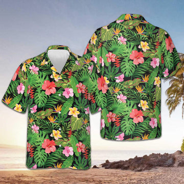 Floral Pattern Summer Hawaiian Shirt Beach Short Sleeve Button Down Presents For Son – Moonbestprint