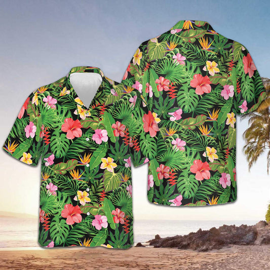 Floral Pattern Summer Hawaiian Shirt Beach Short Sleeve Button Down Presents For Son – Moonbestprint