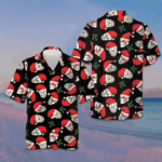 Christmas Sugar Skull Seamless Pattern Hawaiian Shirt Funny Santa Shirt Gifts For Son – Moonbestprint