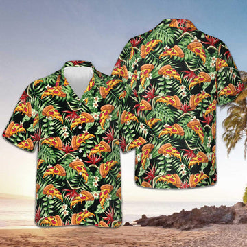 Funky Tropical Pizza Hawaiian Shirt Vacation Button Up Good Gifts For Boyfriend – Moonbestprint