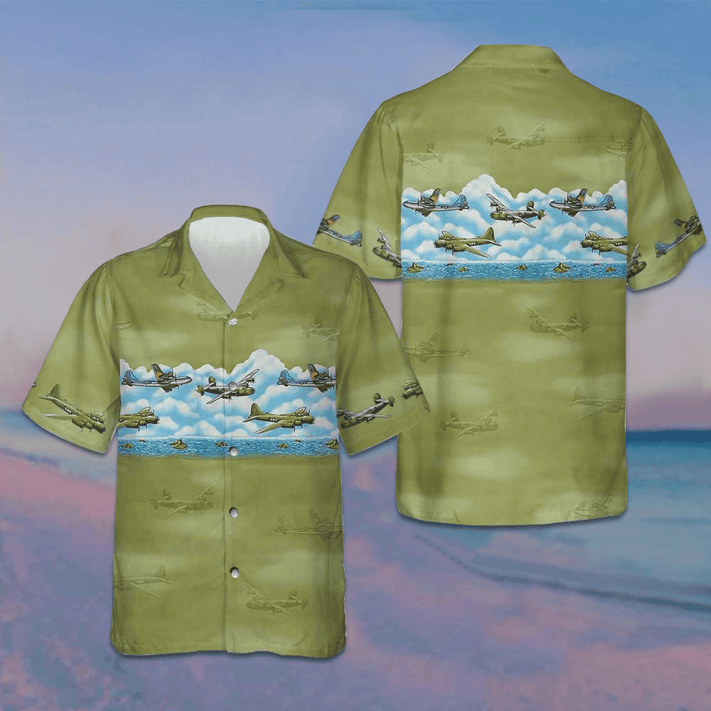 Aircraft Pattern Hawaiian Shirt Military Aircraft Aviation Shirt Gift For Men – Moonbestprint