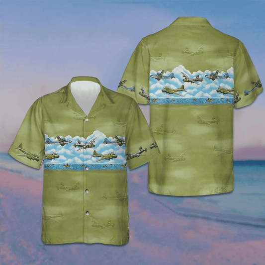Aircraft Pattern Hawaiian Shirt Military Aircraft Aviation Shirt Gift For Men – Moonbestprint