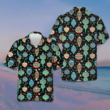 Colorful Christmas Balls Hawaiian Shirt Short Sleeve Button Up Gifts For Christmas – Moonbestprint