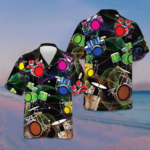 Colorful Drum Tropical Hawaiian Shirt Beach Button Up Gifts For Drummers – Moonbestprint