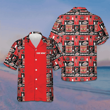 Custom Red Bowling Hawaiian Shirt Bowling Players Button Up Shirt Men Gifts For Summer – Moonbestprint