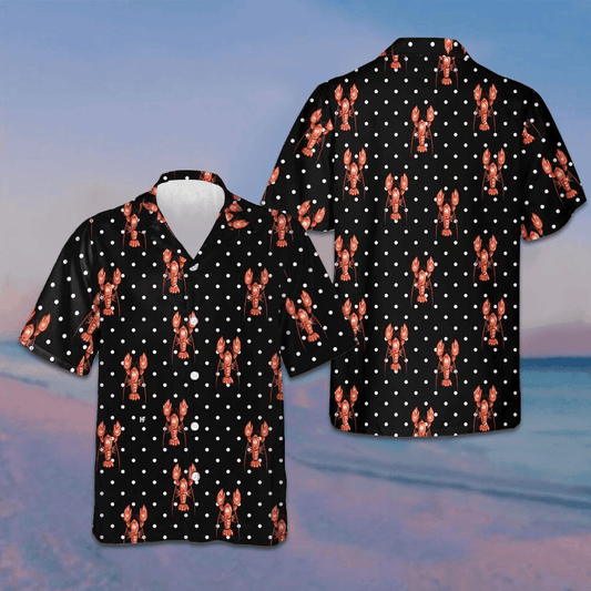 Red Lobster With Dot Hawaiian Shirt Best Summer Shirts For Guys Gifts For Lobster Lovers – Moonbestprint