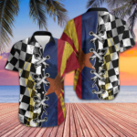 Arizona Racing Flag Hawaiian Shirt Button Up Beach Shirts Men Gifts For Arizona Lovers – Moonbestprint