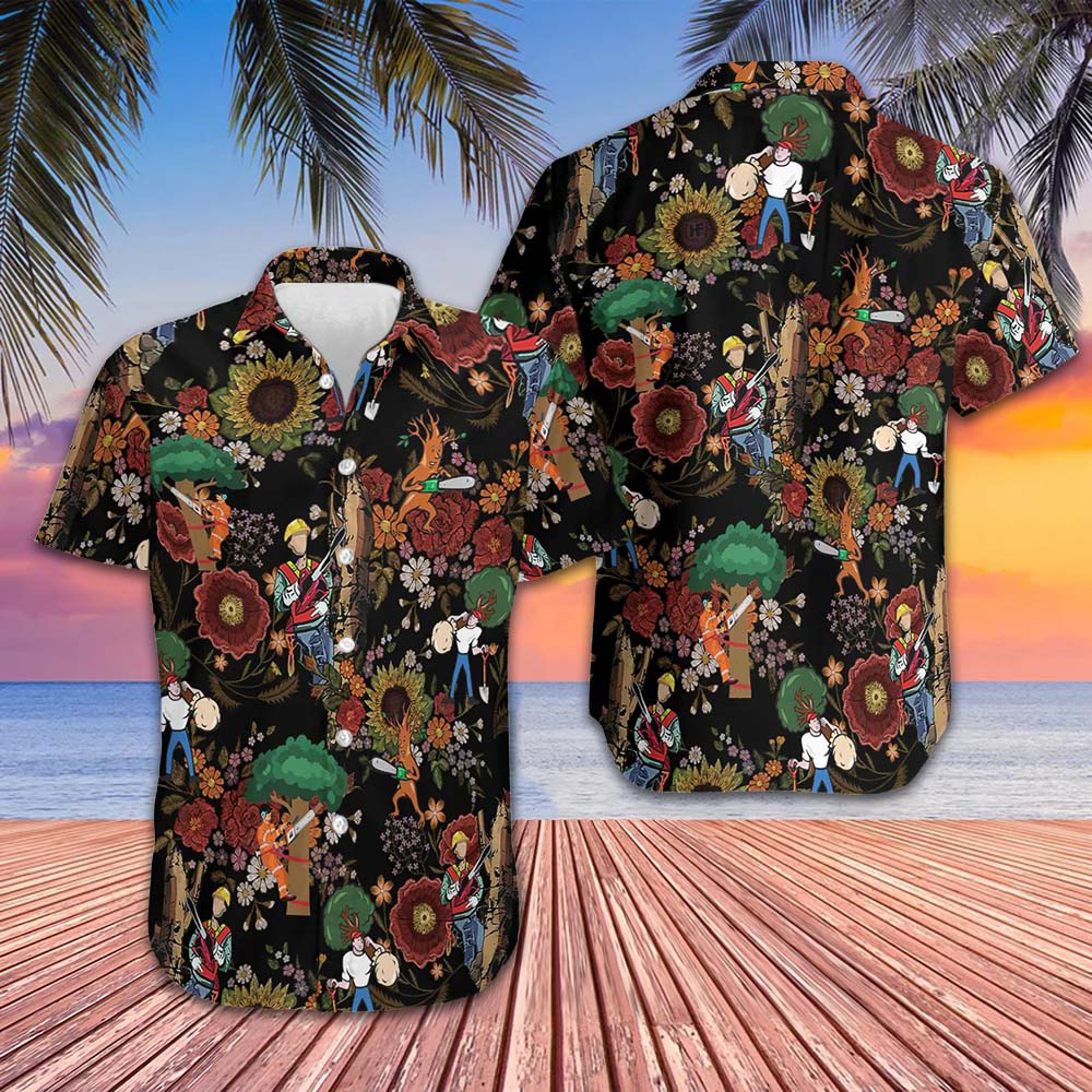 Arborist Proud Hawaiian Shirt Beach Short Sleeve Button Down Gifts For Arborist – Moonbestprint