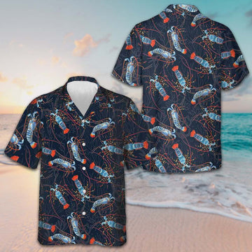 Lobster With Coral Reef Hawaiian Shirt Men's Vacation Button Up Shirts Gifts For Brother – Moonbestprint