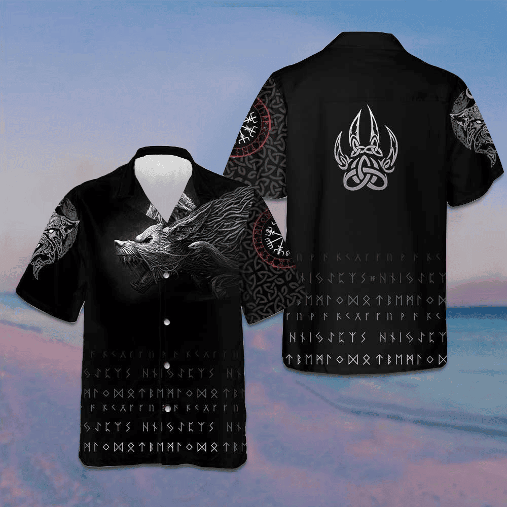 Fenrir Wolf Hawaiian Shirt Short Sleeve Button Down Gifts For Brother – Moonbestprint