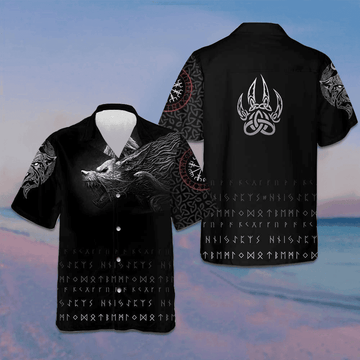 Fenrir Wolf Hawaiian Shirt Short Sleeve Button Down Gifts For Brother – Moonbestprint