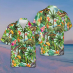 Tropical Dinosaur Hawaiian Shirt Summer Button Up Gifts For Dinosaur Lovers Adults – Moonbestprint