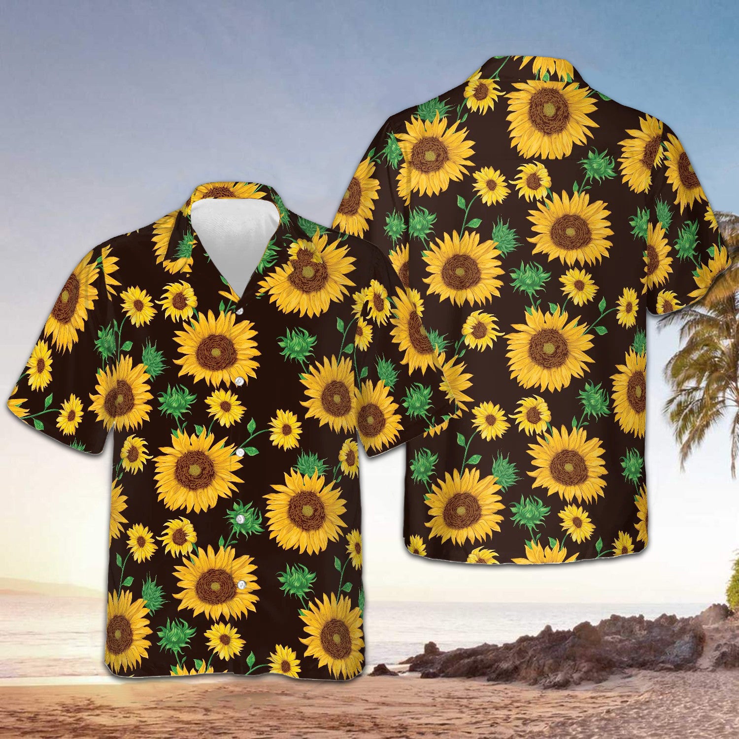 Suower Pattern Hawaiian Shirt Men's Beach Button Up Shirts Gifts For Family – Moonbestprint