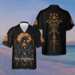 Skull Raven Till Valhalla Hawaiian Shirt Men's Summer Short Sleeve Shirts Gifts For Son – Moonbestprint
