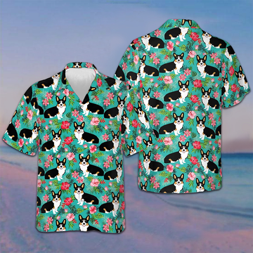 Tropical Floral Corgi Hawaiian Shirt Dog Owner Beach Button Down Shirt Men Gift – Moonbestprint