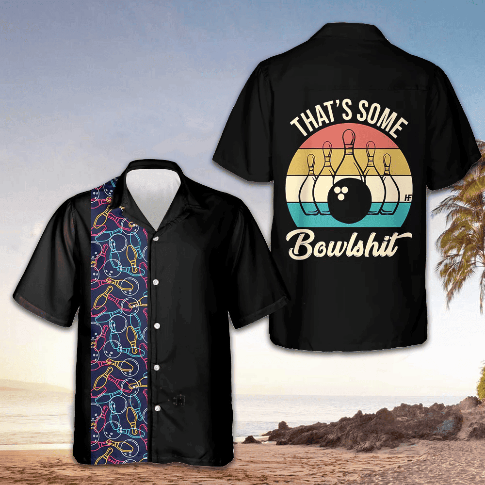 That's Some Bowlshit Hawaiian Shirt Men's Button Up Shirt Gifts For Bowling Lovers – Moonbestprint