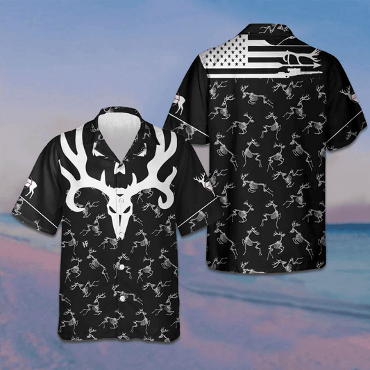 Deer Head Skull Bone America Hunting Hawaiian Shirt Deer Hunting Shirt Gifts For Him – Moonbestprint
