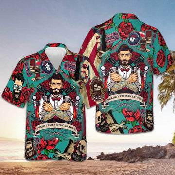 Gentlemen Stay Sharp Barber Hawaiian Shirt Men's Button Up Shirts Summer Gifts For Barbers – Moonbestprint