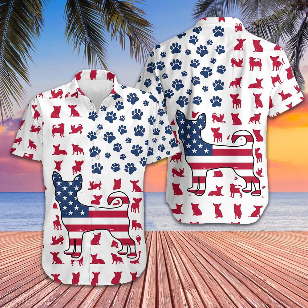 American Chihuahua Hawaiian Shirt Dog Lovers Men's Button Down Beach Shirts Gift Ideas – Moonbestprint