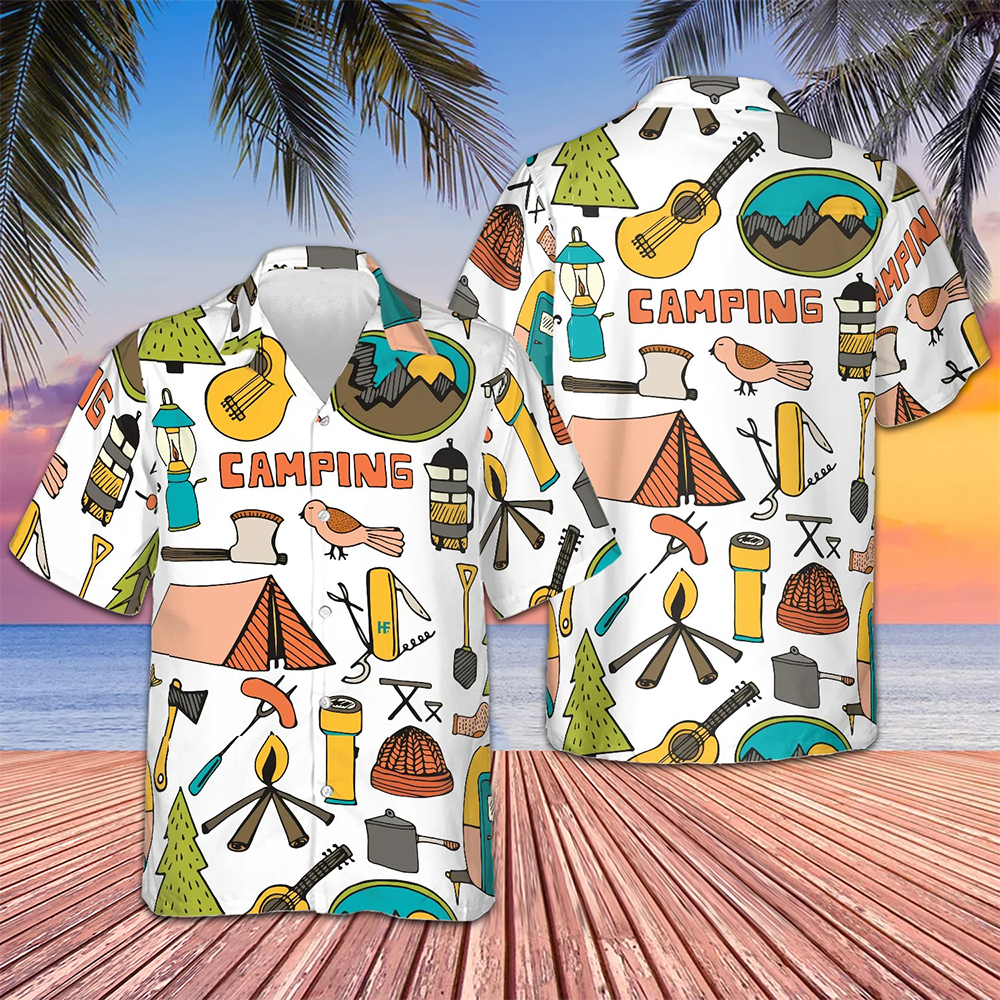 Camping Travel Road Trip Hawaiian Shirt Button Up Beach Shirts Men's Gifts For Campers – Moonbestprint