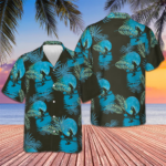 Moonlight Bigfoot Black And Blue Tropical Hawaiian Shirt Men's Vacation Button Up Gift Ideas – Moonbestprint