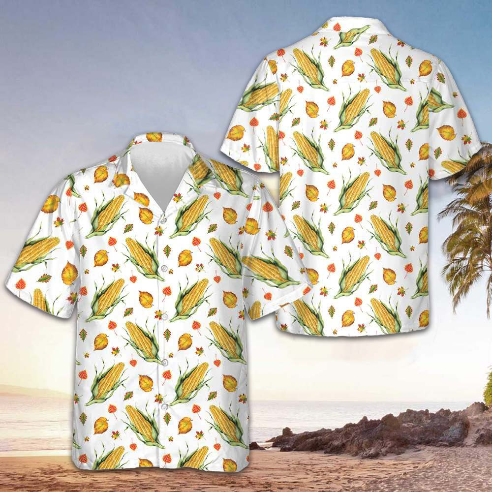 Corns And Leaves Hawaiian Shirt Men's Button Down Beach Shirts Gifts For Brother – Moonbestprint