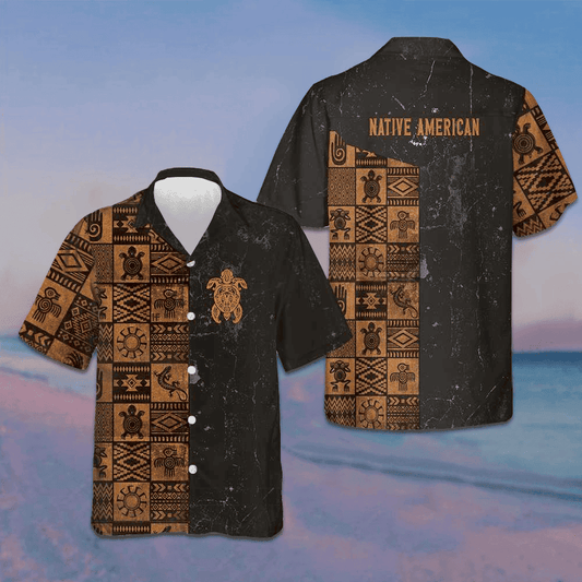 Native American Aztec Ethnic Hawaiian Shirt Men's Summer Short Sleeve Shirts Gifts For Stepson – Moonbestprint