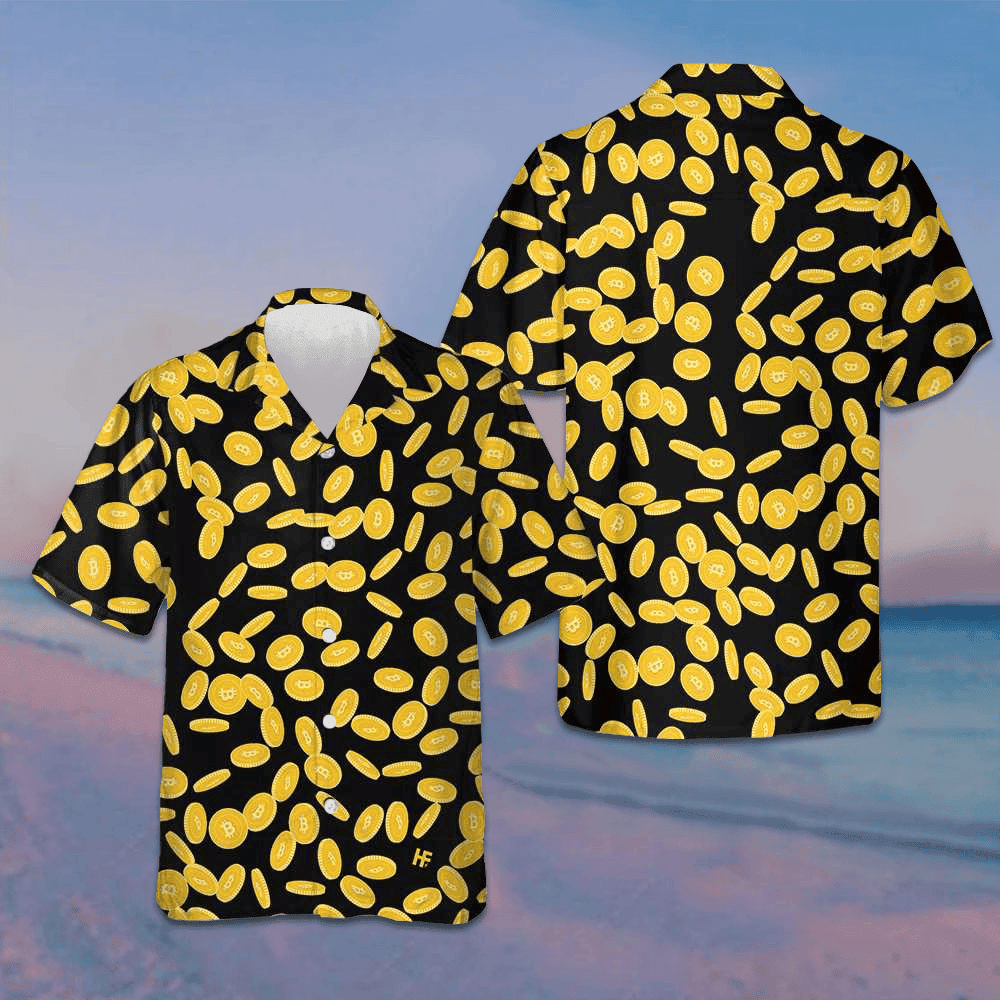 Falling Bitcoin Cryptocurrency Pattern Hawaiian Shirt Cool Summer Shirts For Guys Best Gifts – Moonbestprint