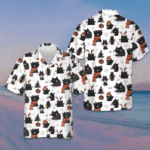 Cartoon Black Cat Merry Christmas Hawaiian Shirt Funny Xmas Cat Shirt Gifts For Cousin – Moonbestprint
