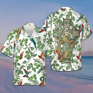 The Celtic Cross Harp Irish Shamrock Hawaiian Shirt Best Summer Shirts For Guys – Moonbestprint